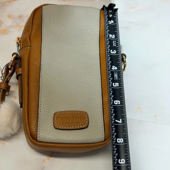 Pom Pom London pompom Tan and Gray Crossbody Bag NEW NWT - Picture 6 of 7